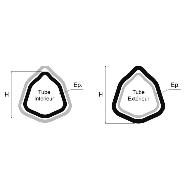 Tube Triangle Exterieur 32,5X2,6 LG1000 référence fournisseur BYP12503100